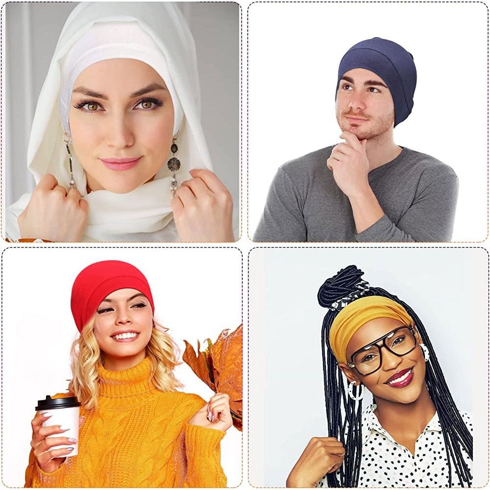 Under Scarf Hijab Cap for Turban Head Wraps Scarf Solid Color Hijab Tube Unisex Stretch Dreadlocks Tube