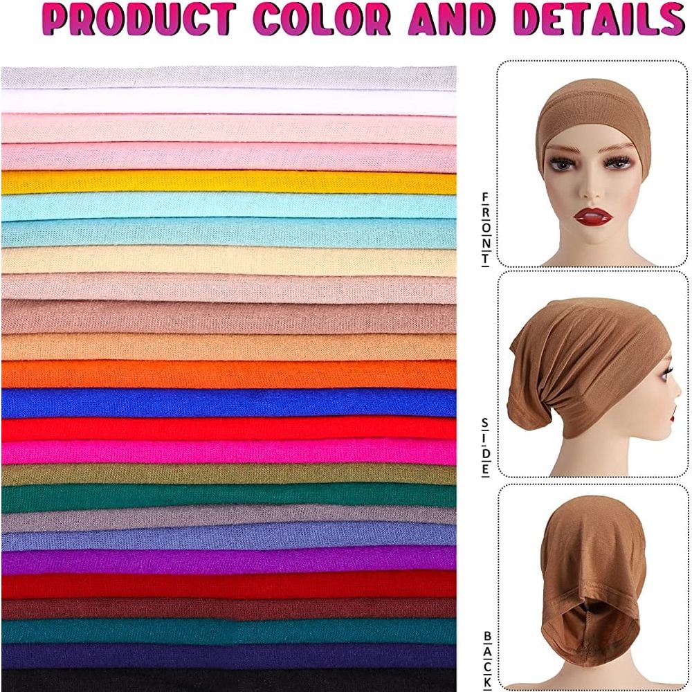 Under Scarf Hijab Cap for Turban Head Wraps Scarf Solid Color Hijab Tube Unisex Stretch Dreadlocks Tube