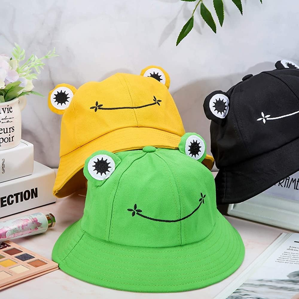 Frog Bucket Hat for Women/Men, Foldable Lightweight Sun Hat for Summer Spring, Wide Brim Frog Hat for Adult, Teen, Kids