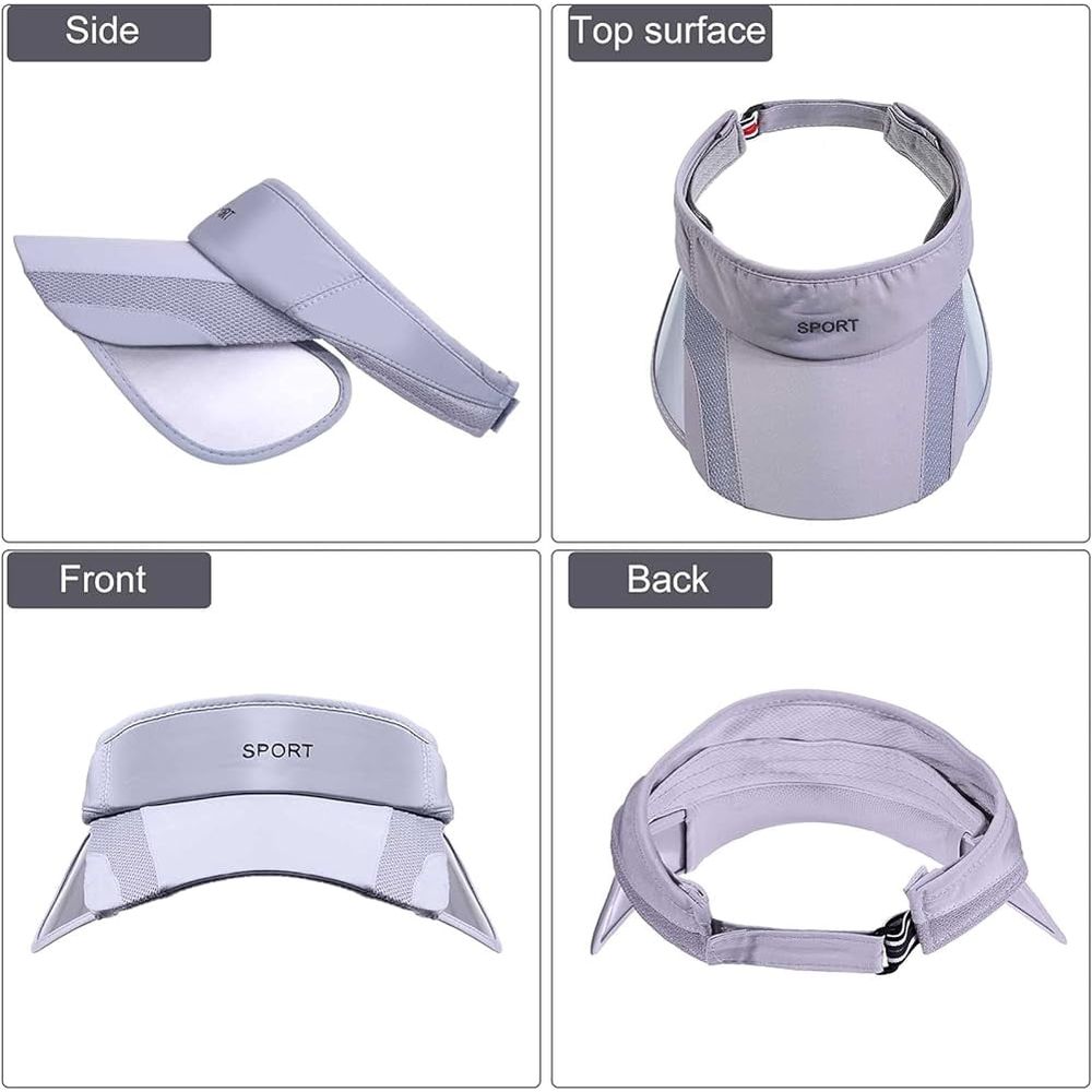 Sun Visor Hat for Women and Men - Retractable Sport Hat, Summer Golf Tennis Running Beach Hat with Ponytail Hole