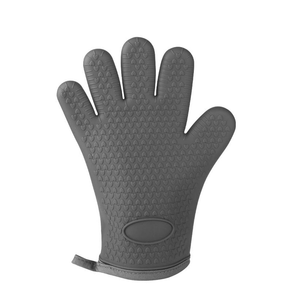 BBQ Gloves, Silicone Oven Mitts - Grilling Gloves Heat Resistant Gloves Handle Hot Food Non-Slip Waterproof Kitchen Gloves for Barbecue, Cooking, Baking, Smoker