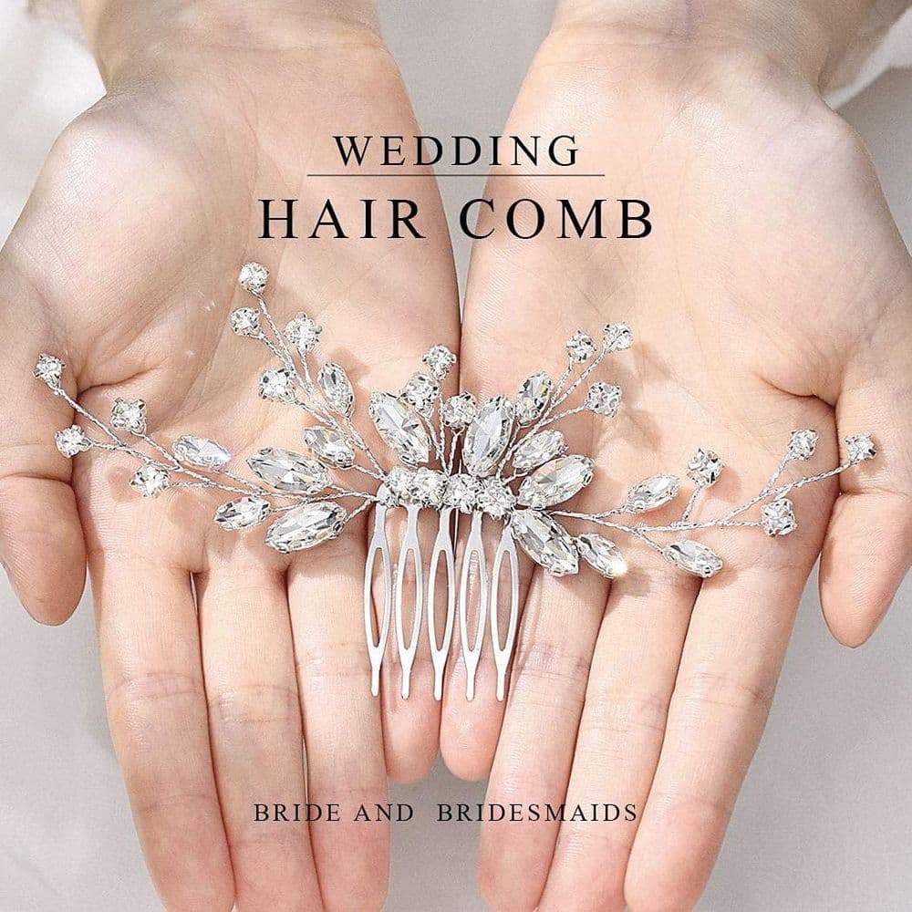 Bridal Hair Comb Crystal Hair Piece Silver Rhinestone Headpiece