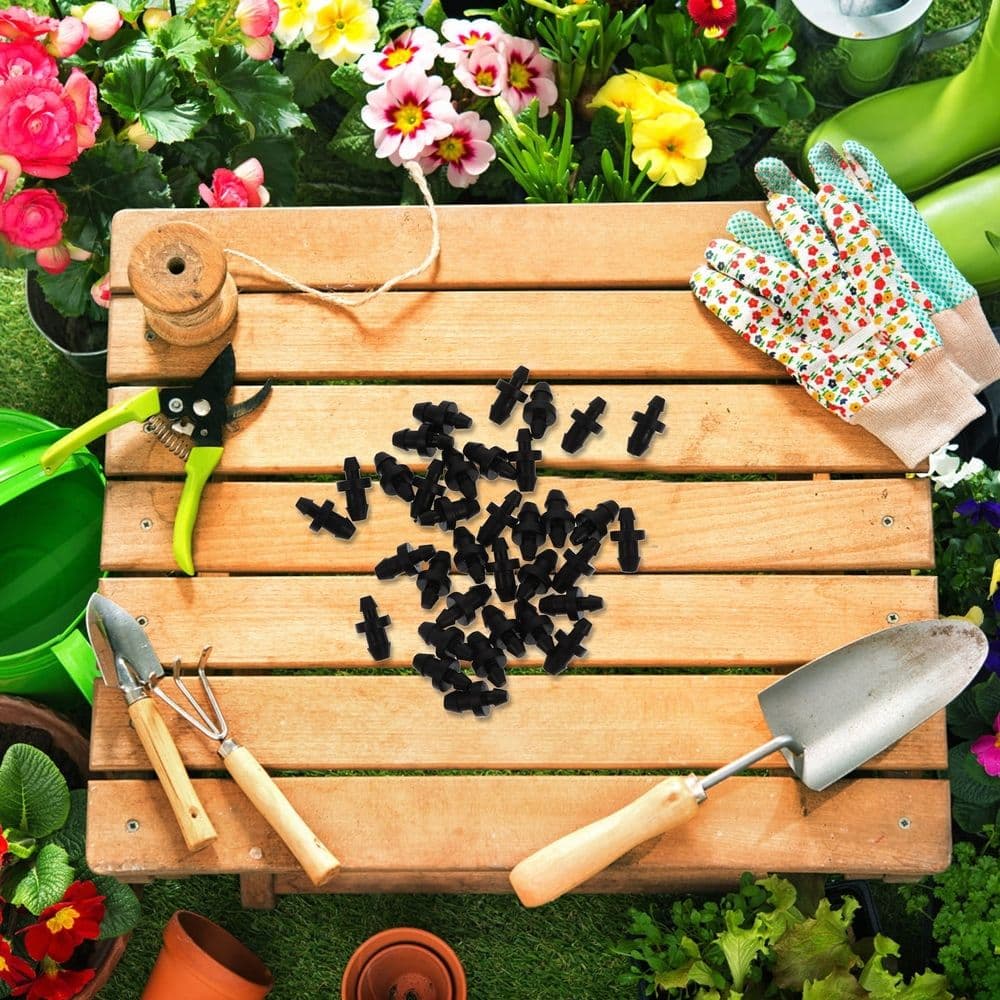 Garden Irrigation Plug Prevent Leakage 150 Pcs Black Plastic