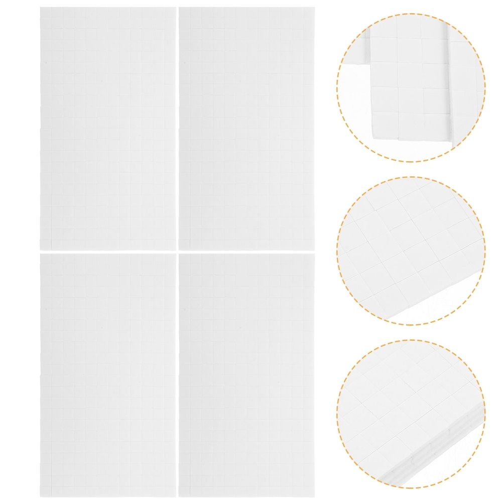 White Foam Dot Squares Adhesive Tape 5 Sheets for Scrapbooking, Crafts, Projects and Decorations