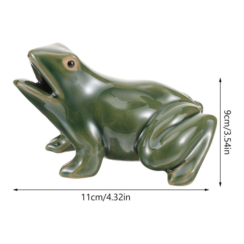 Outdoor Ceramic Frog Fountain Water Feature 11cm Green