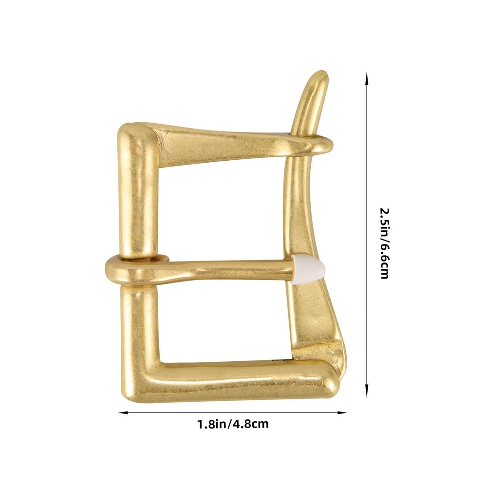 Adjustable Brass Belt Buckle with Pin Fastener, Replacement for and Fabric Belts