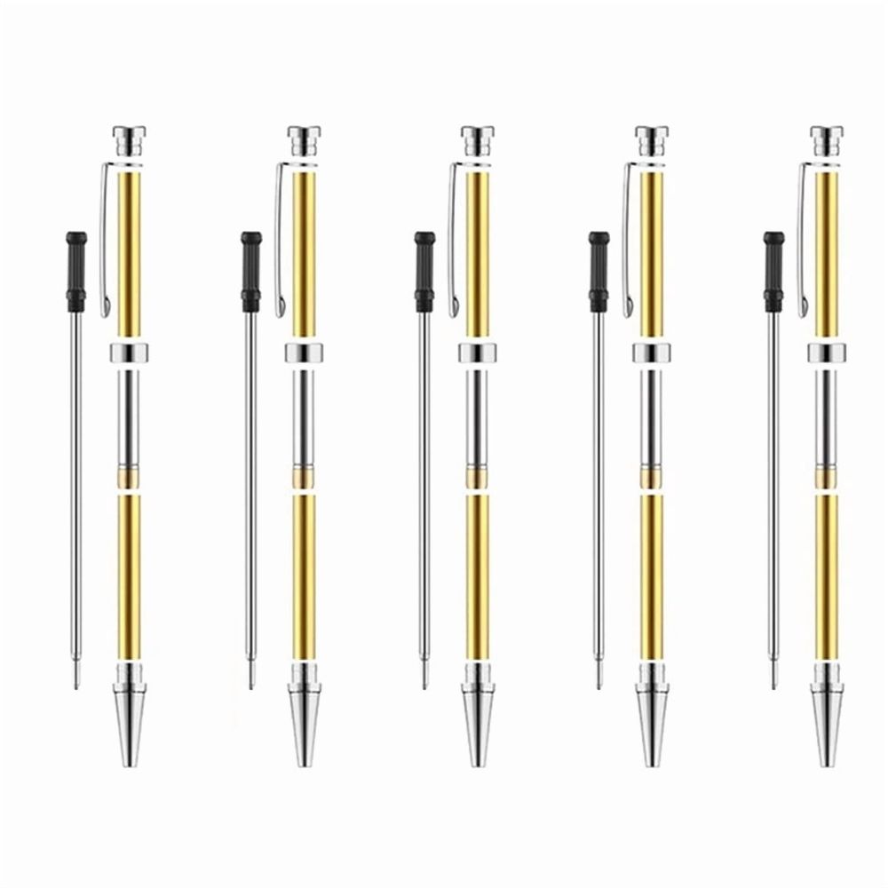 5 Pcs Slimline Pen Kits for Wood Turning, 7mm Twist Pen Kit with Refill, Ideal for DIY Gifts Silver