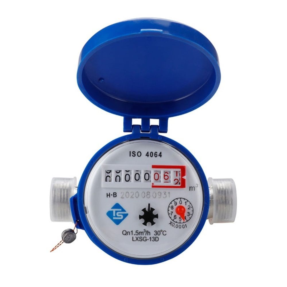 Professional Water Meter with Fittings, Rotary Pointer Counter, Measurement Tool for Residential and Commercial Use