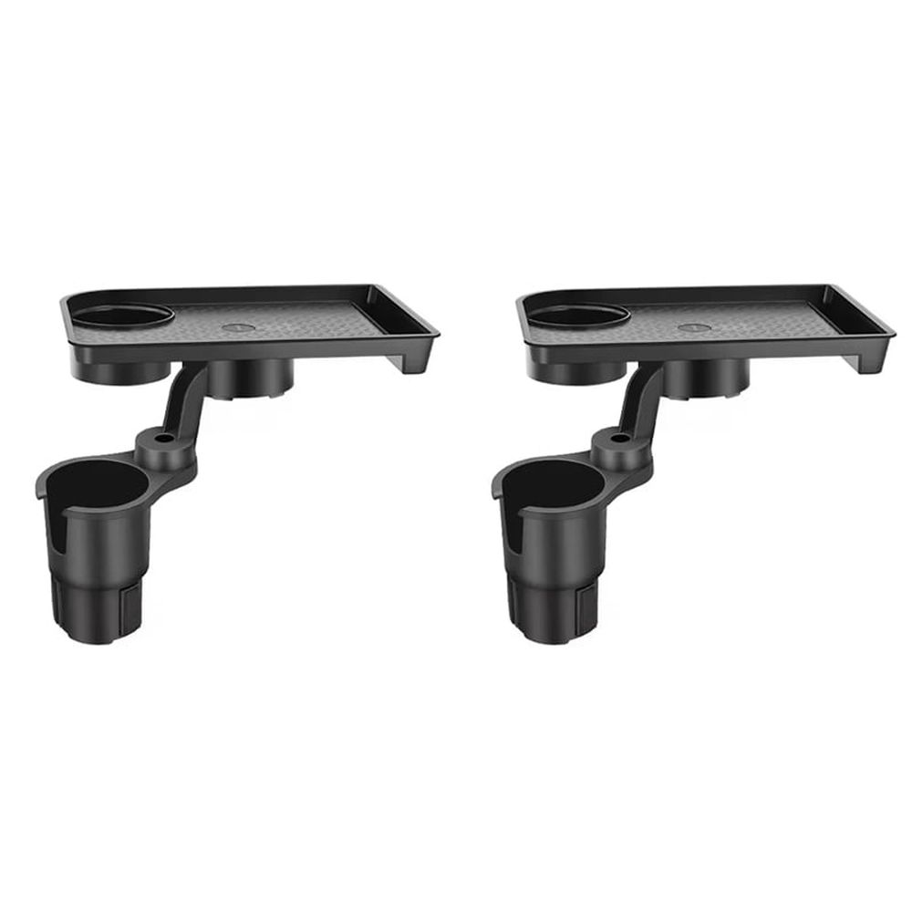2X Universal Car Cup Holder Tray - 360° Rotating Adjustable Dual Cup Organizer, Portable Food Tray for Vehicles