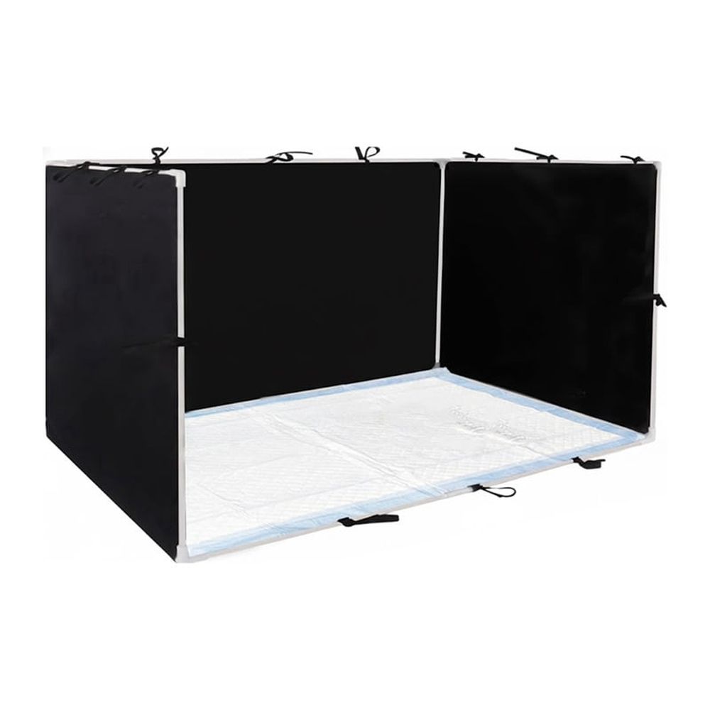 Dog Pee Pad Holder with High Walls - 35in X 29in X 17.3in No-Splash Indoor Potty Tray, Foldable Dog Litter Box for Dogs
