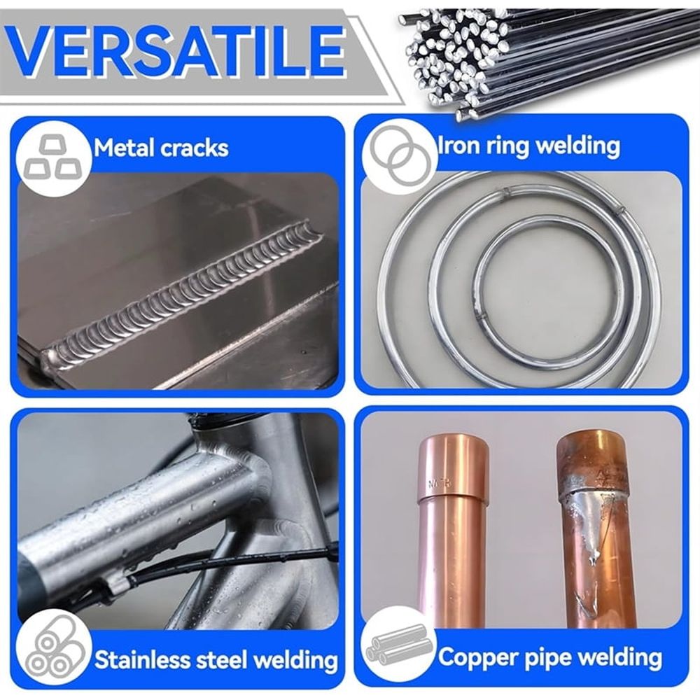 All-Position Aluminum Brazing Rods, 50-Piece Pack, Low-Melt for Welding
