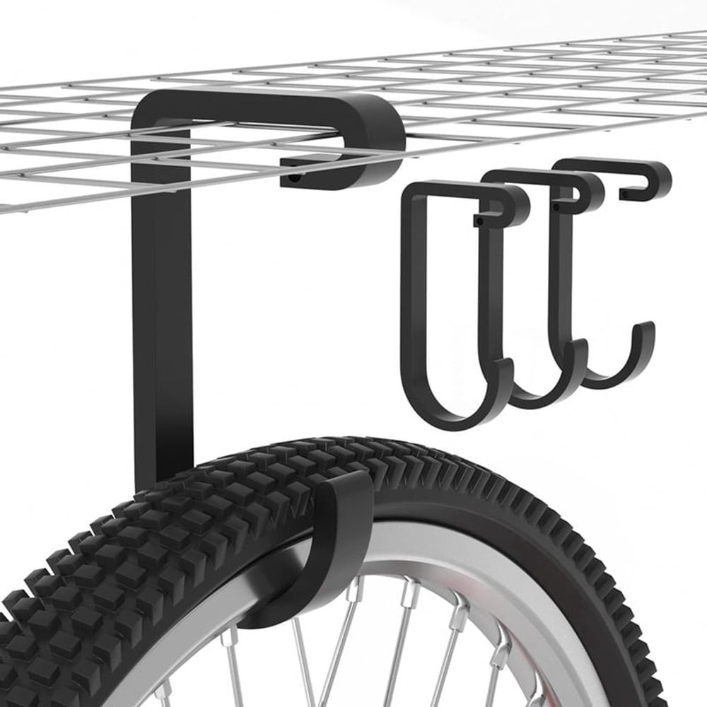 Bike Hooks for Garage Ceiling Mount Rack.4X8 Overhead Garage Storage Rack for Ceiling Hanging Bicycle Shelves 4pcs