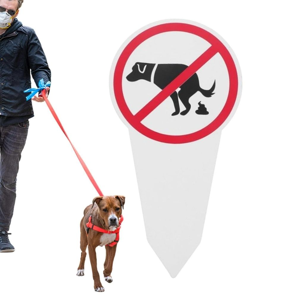 No dog poop sign pack, double-sided - Respect/No poop and pee, protect your beautiful lawn or yard (11.4 inches x 5.5 inches)