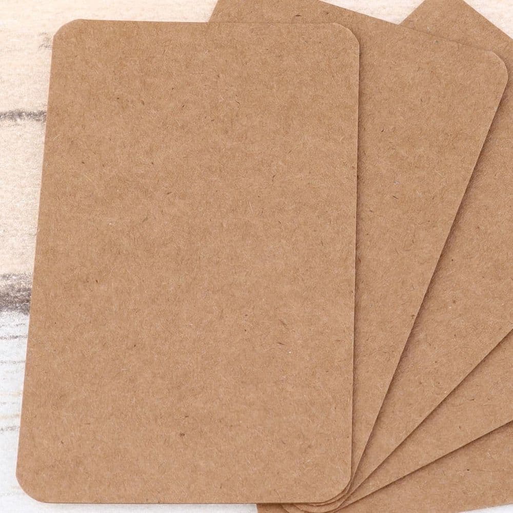 Study Cards for Note Taking and Studying Brown Kraft Paper 100 Pcs Blank DIY Greeting Cards with Vintage Kraft Paper Material, for DIY Bookmark and Outdoor Activities Recording