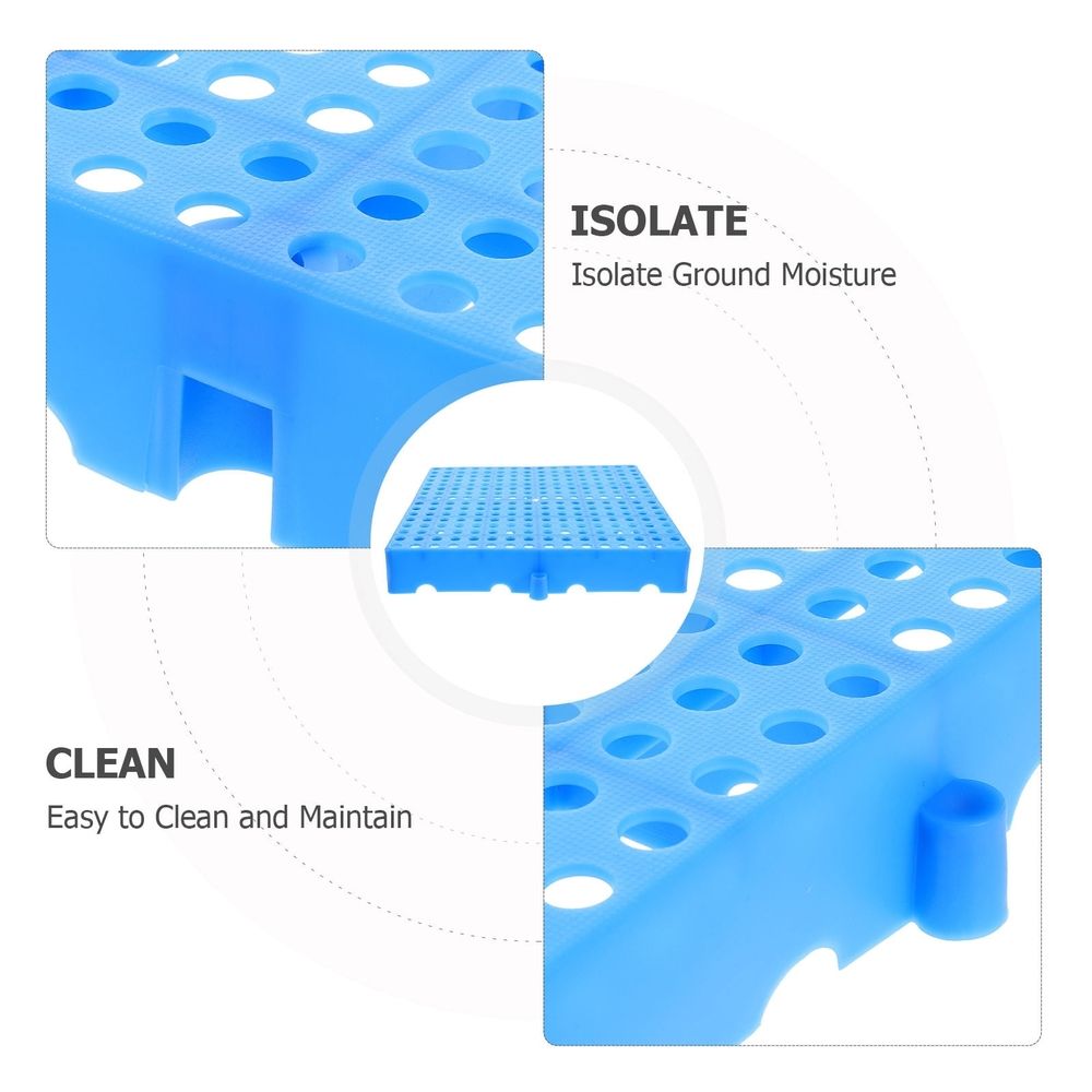 Plastic Storage Pallets with Moisture Barrier for Restaurant, Garage, and Warehouse Organization