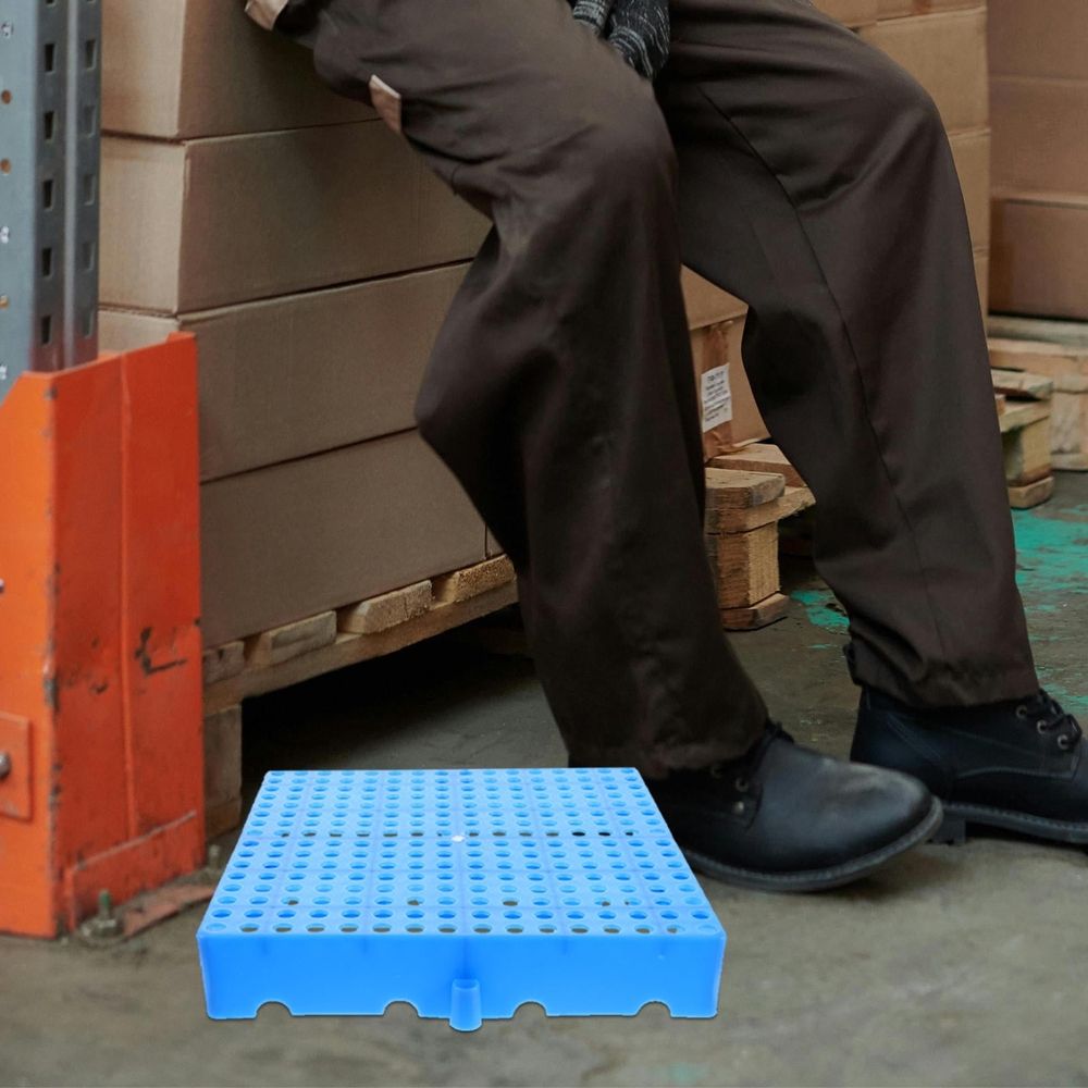 Plastic Storage Pallets with Moisture Barrier for Restaurant, Garage, and Warehouse Organization