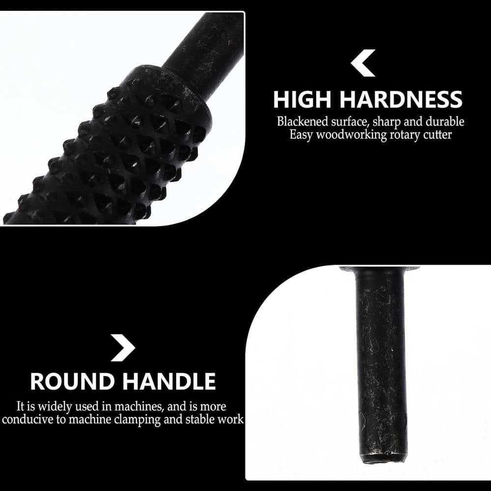 Rotary Wood File Set for Drill 5 Piece Steel Black for Grinding Carving Welding