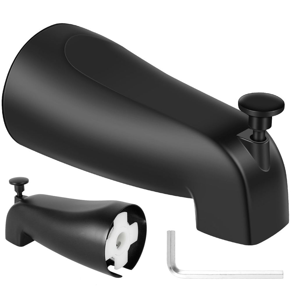 Slip Fit Tub Spout, 1/2 Inch Slip On Bathtub Faucet Replacement, Heavy Duty Zinc Alloy Metal, Universal Fit for Bathroom Tub Remodel, Matte Black