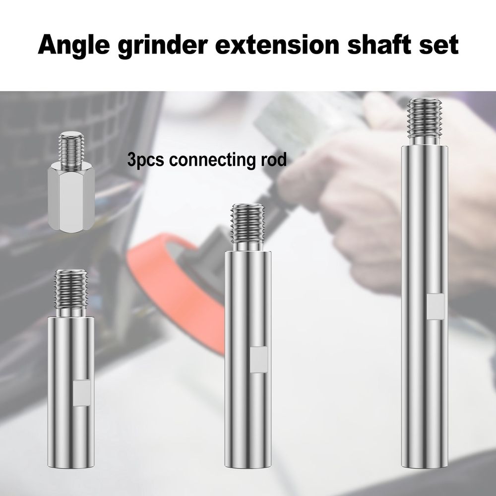 3Pcs Angle Grinder Extension Shaft Featuring 5/8"-11 Thread Design Practical and Durable for Car Polishers and Electric Polishers