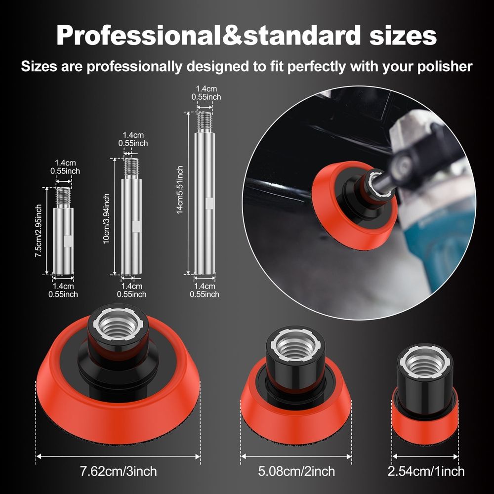 3Pcs Angle Grinder Extension Shaft Featuring 5/8"-11 Thread Design Practical and Durable for Car Polishers and Electric Polishers