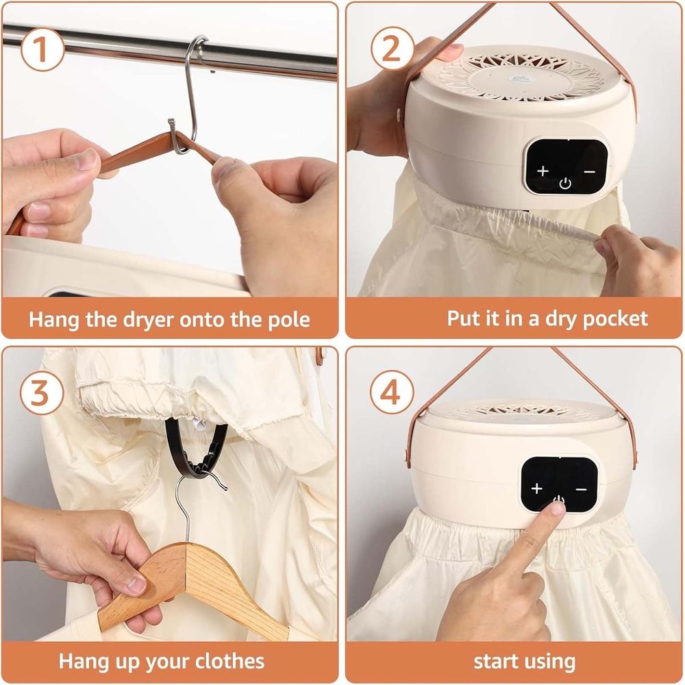 Foldable Clothes Dryer with Timer 6 Speed Intelligent Indoor Drying Rack 43x20x107cm Large Capacity Space Saving Energy Efficient for Underwear Baby Socks Apartment Dorm