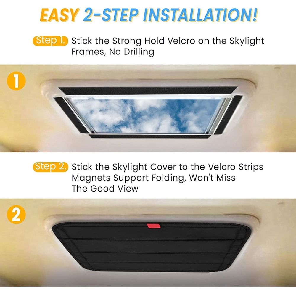 Foldable RV Vent Magnetic Window Shade, Black 16.25" x 16.25
