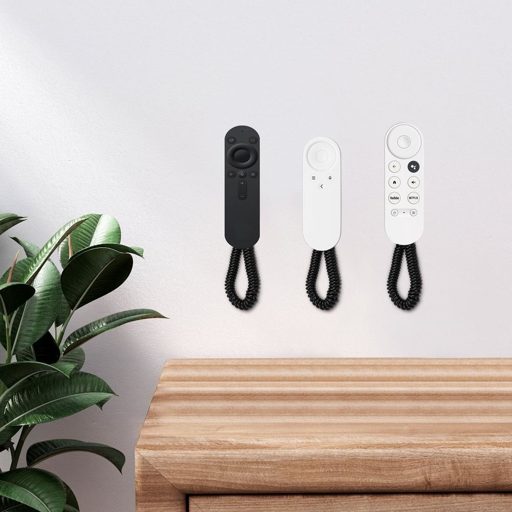 6Pcs Magnetic Remote Control Holder Wall Mounted Magnetic Remote Storage Organizer with Spring Rope for Small Items Keys
