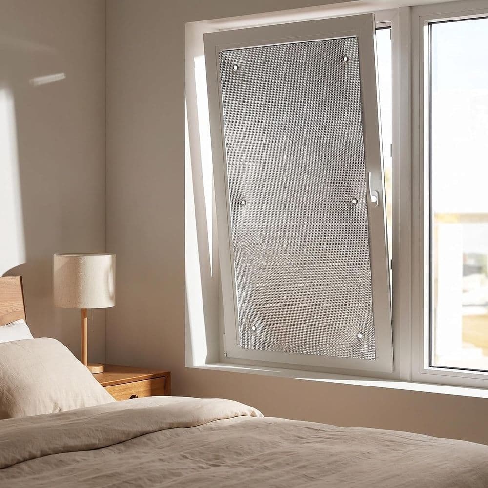Thermal Window Film 2pcs Heat Blocking UV Protection Easy Installation Silver 100x50cm