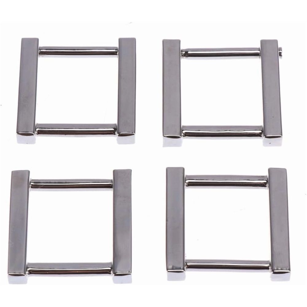 4PCS Rectangular Metal Buckle for Bags and Belt Strap Adjustment, Silver Small Accessory for DIY and Decoration