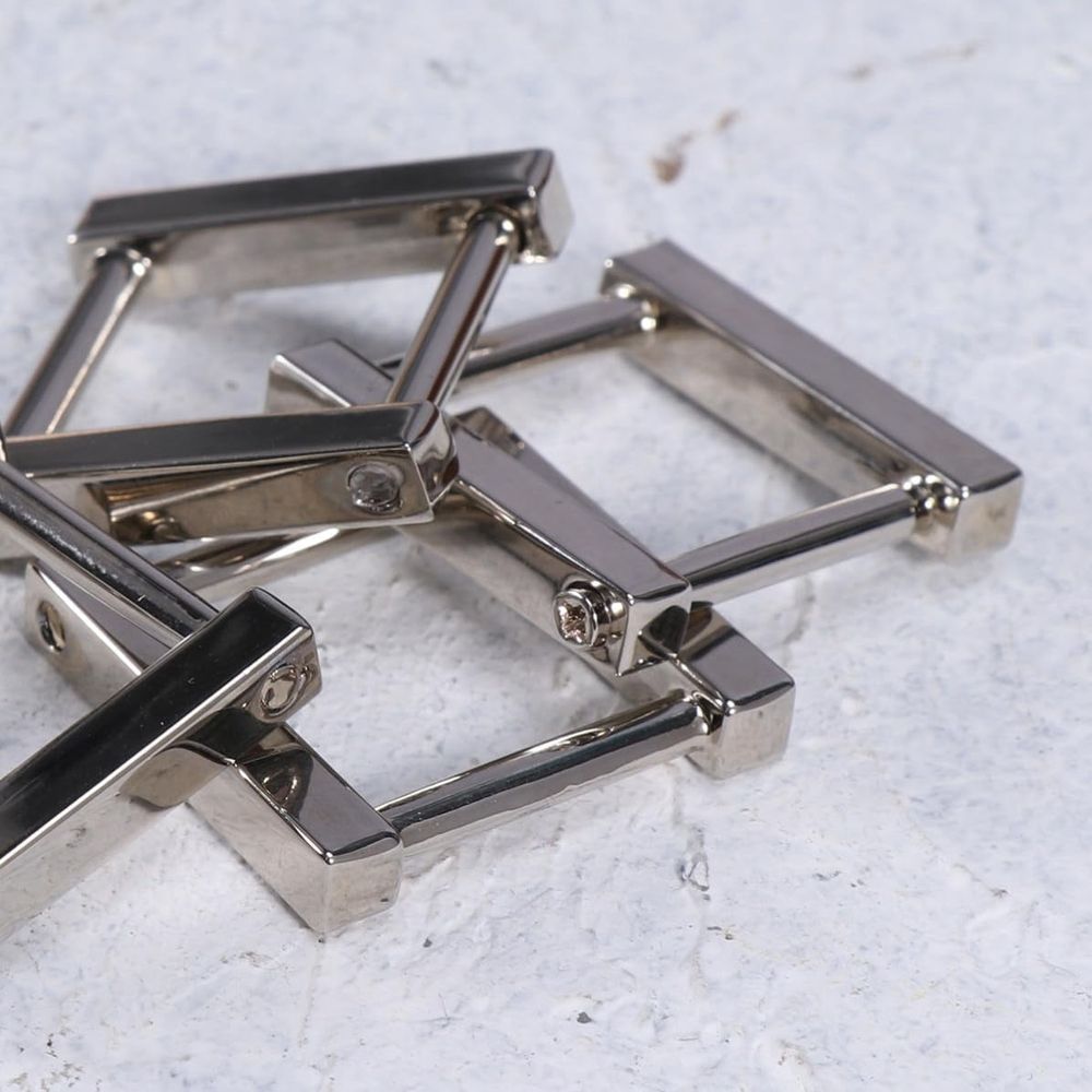 4PCS Rectangular Metal Buckle for Bags and Belt Strap Adjustment, Silver Small Accessory for DIY and Decoration