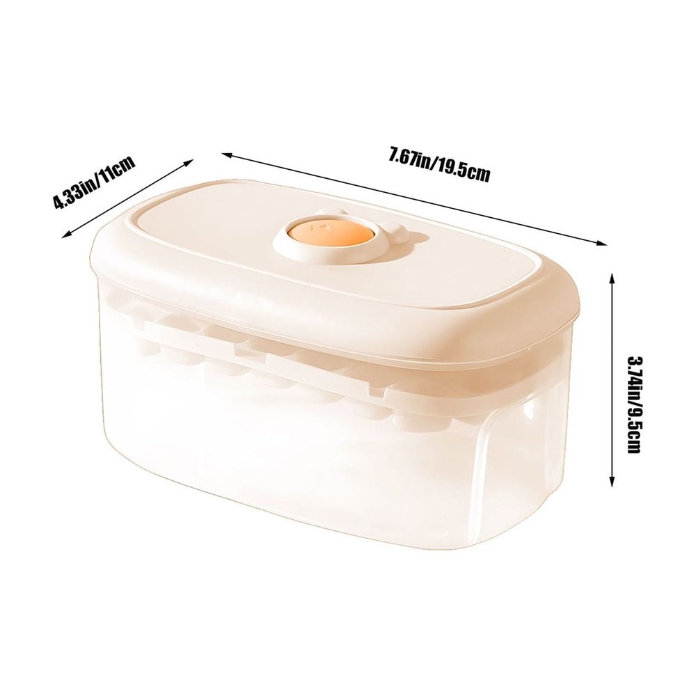 Ice Cube Trays with Lid and Bin, Easy Release Ice Trays for Freezer, Ice Cube Molds, 28 Pcs Ice Cube Tray, Large Capacity Ice Tray Holder, Includes Ice Spoon, for Whiskey, Cocktail (Yellow)