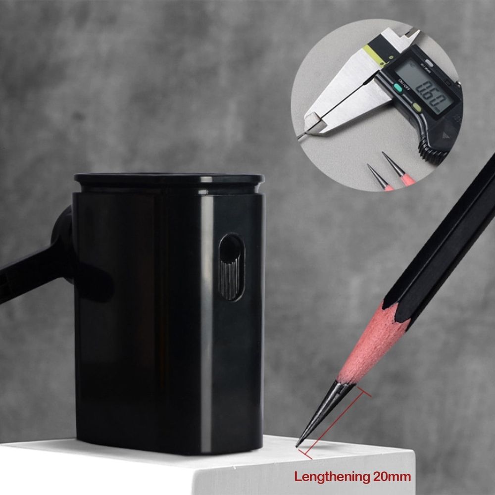 Long Point Pencil Sharpener, 8-20mm Long Pencil Nibs, Self-Feed & Adjustable Pencil Sharpness, Artist Pencil Sharpener Manual, Perfect for Charcoal/Art/Drawing/Sketching/Colored Pencils
