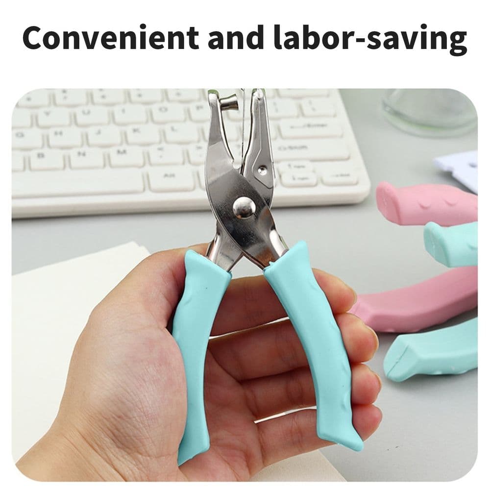 Single Hole Punch Soft Grip Handle 1/4 Inch Green