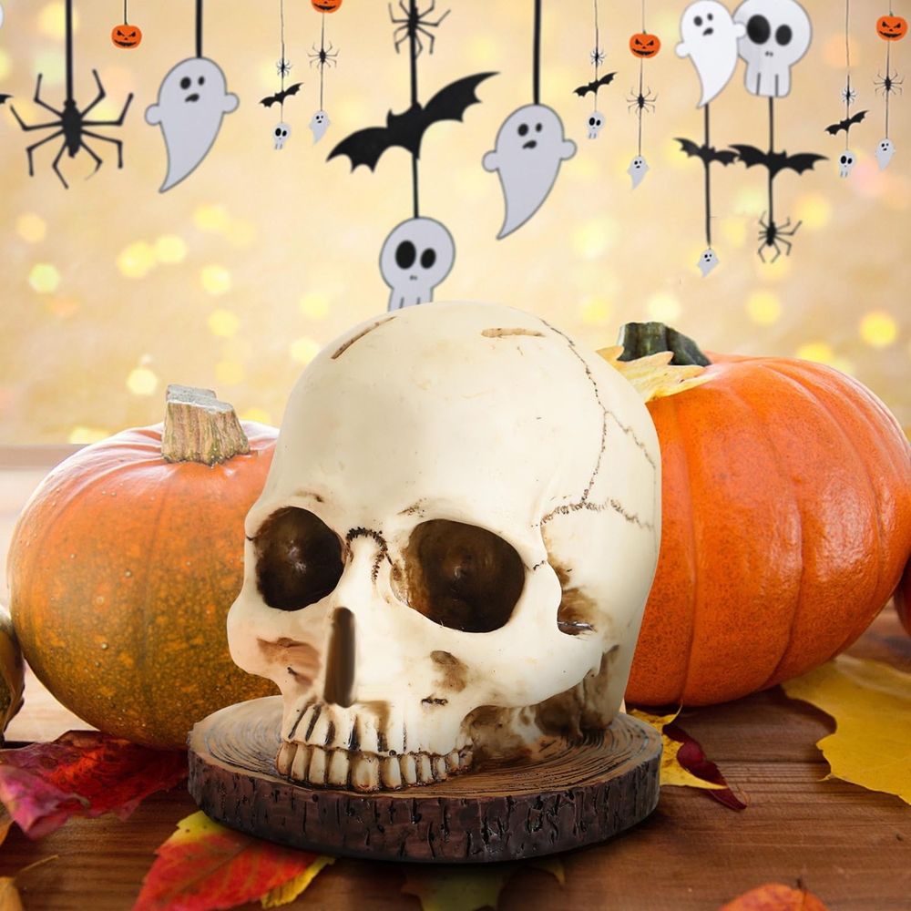 Skull Knife Holder for Kitchen Storage, Skull Decor Horror Kitchen Storage Knife Rack, Kitchen Fruit Storage Rack Decoration, Scary Party Fruit Storage Rack, Halloween Skeleton Decoration