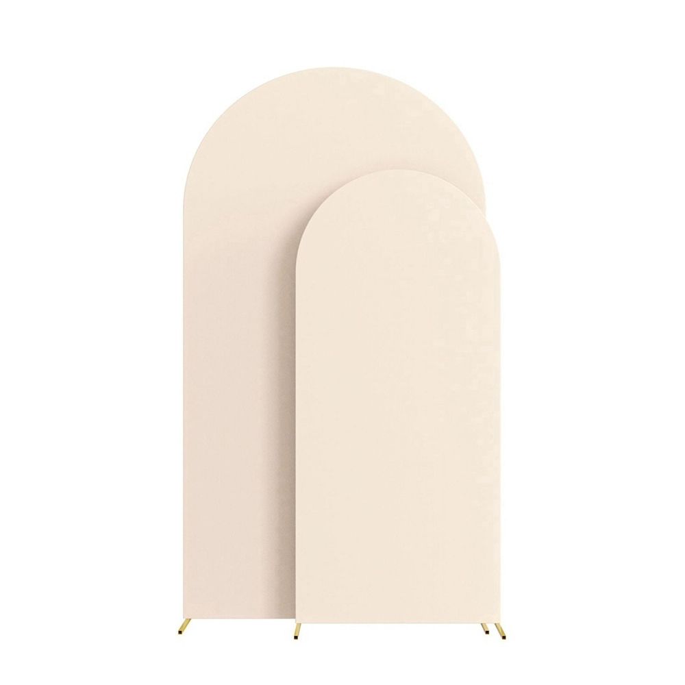 Wedding Arch Cover,Arch Backdrop Stand Cover with 100 balloons(Beige)