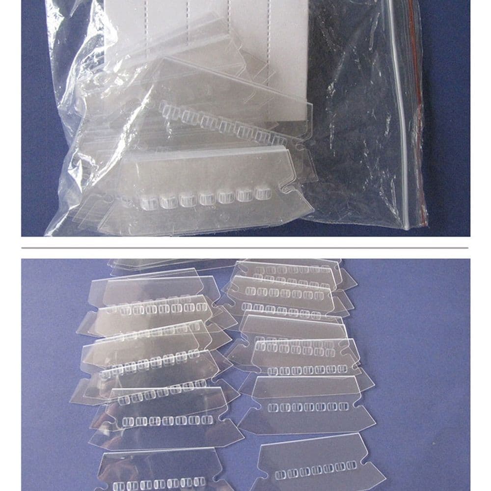 Plastic Hanging File Folder Tabs 120 Pack Clear Reusable 7.7x3x0.03 Inch Transparent