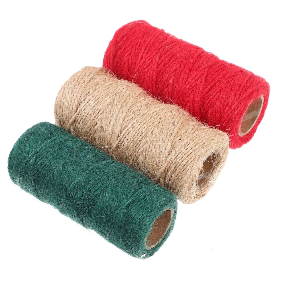 3-Pack Thick Jute Twine for Crafts, Gardening, Wrapping, Projects, Holiday Decorations