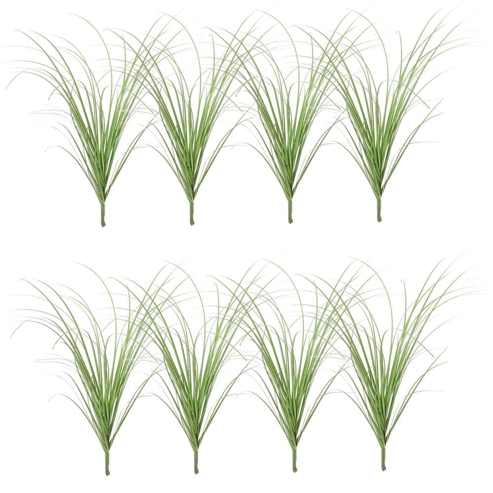 Artificial Grass Plants 8 Piece Faux Greenery Indoor Decorative Grass Green