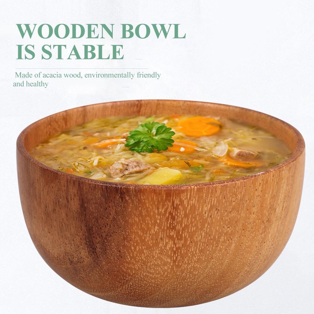 Large Wooden Salad Bowl Set, Wood Serving Bowls for Family Dining, Kitchen, and Table Use