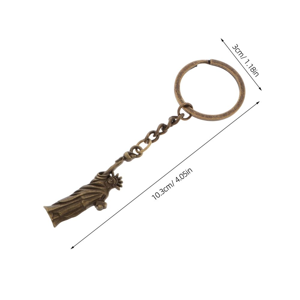 10Pcs Statue of Liberty Keychain for Decor Golden Metal Pendant Patriotic Accessory