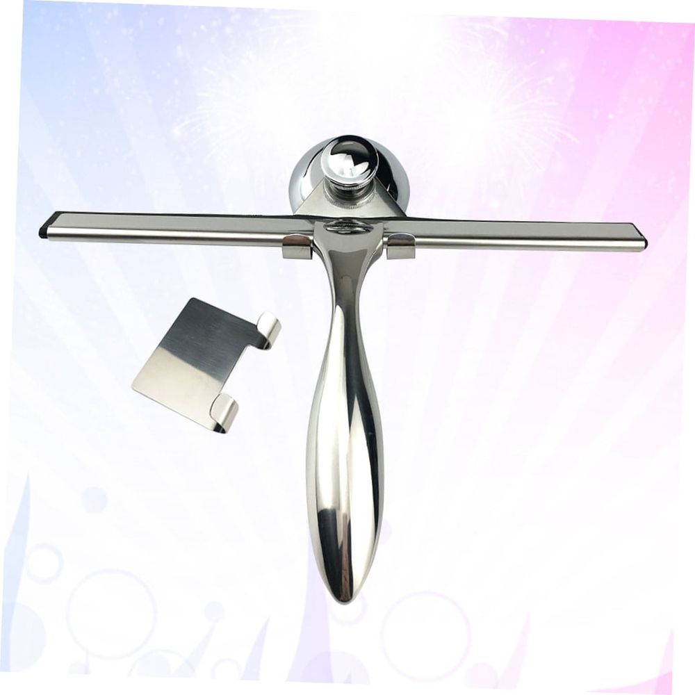 Plated Silver Stainless Steel Wiper, Shower Squeegee for Bathroom and Glass, 3Pcs
