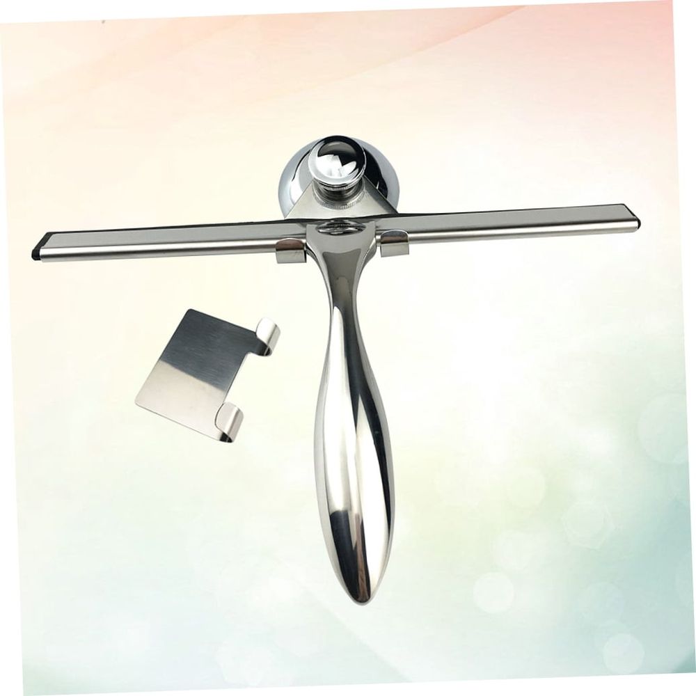 Plated Silver Stainless Steel Wiper, Shower Squeegee for Bathroom and Glass, 3Pcs
