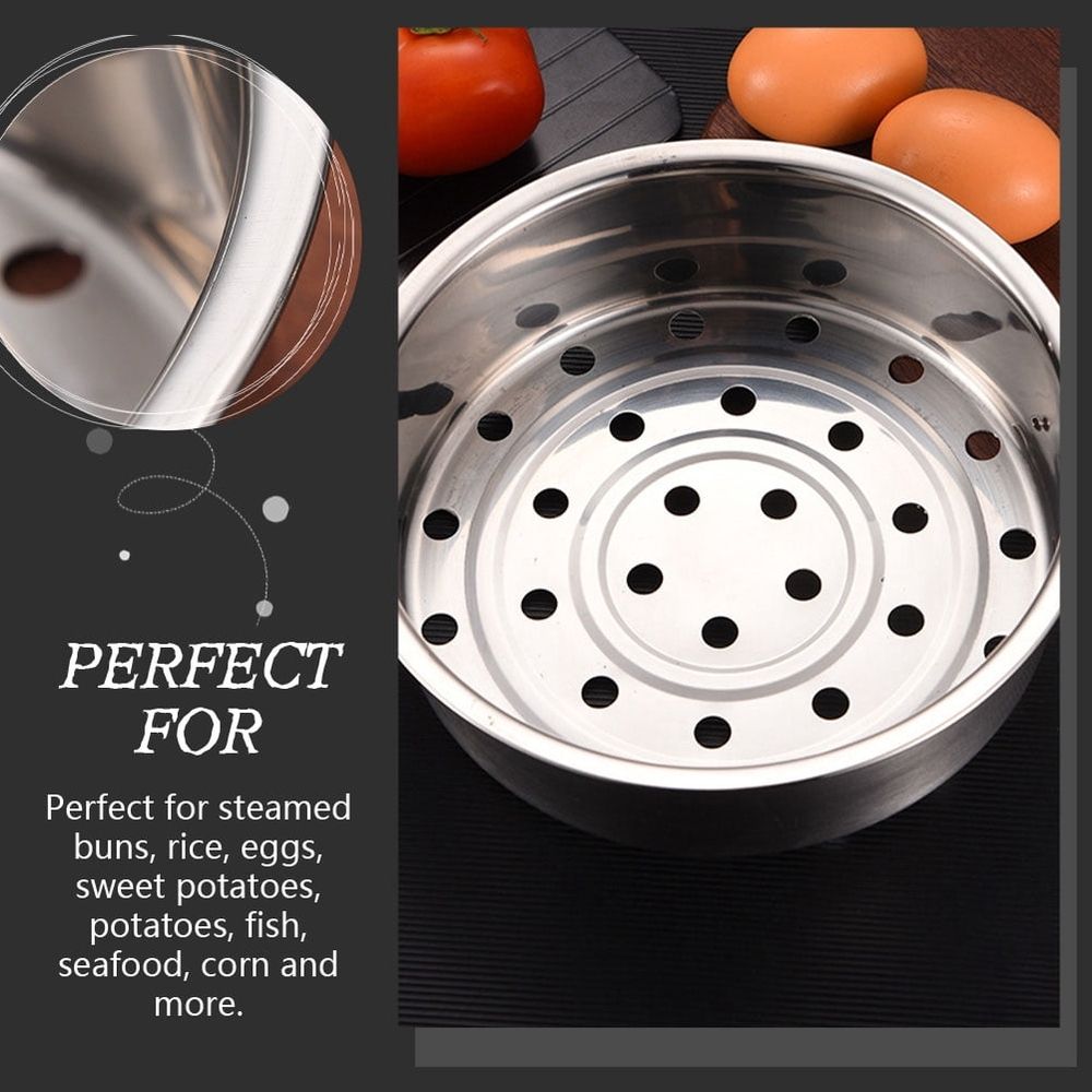 Compact Plated Silver Steamer Basket for Cooking Buns Seafood and Potatoes with Easy Storage