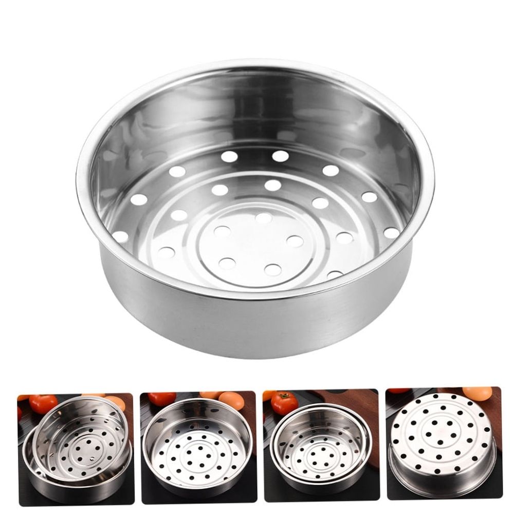 Compact Plated Silver Steamer Basket for Cooking Buns Seafood and Potatoes with Easy Storage