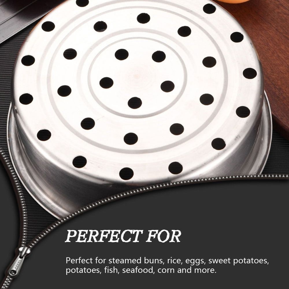 Compact Plated Silver Steamer Basket for Cooking Buns Seafood and Potatoes with Easy Storage