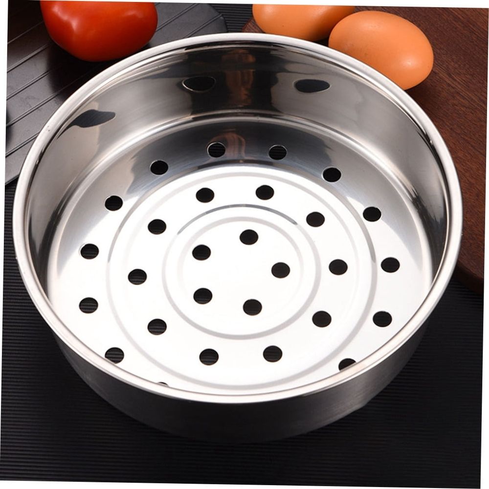 Compact Plated Silver Steamer Basket for Cooking Buns Seafood and Potatoes with Easy Storage