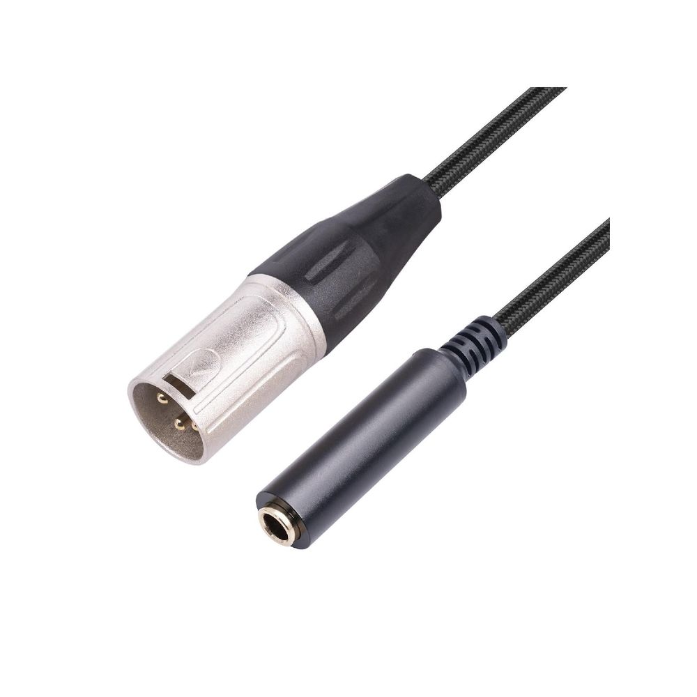 6.35mm Female to XLR Male Microphone Audio Adapter Cable 1/4" TRS to XLR Extension Converter Cord for Speaker Guitar