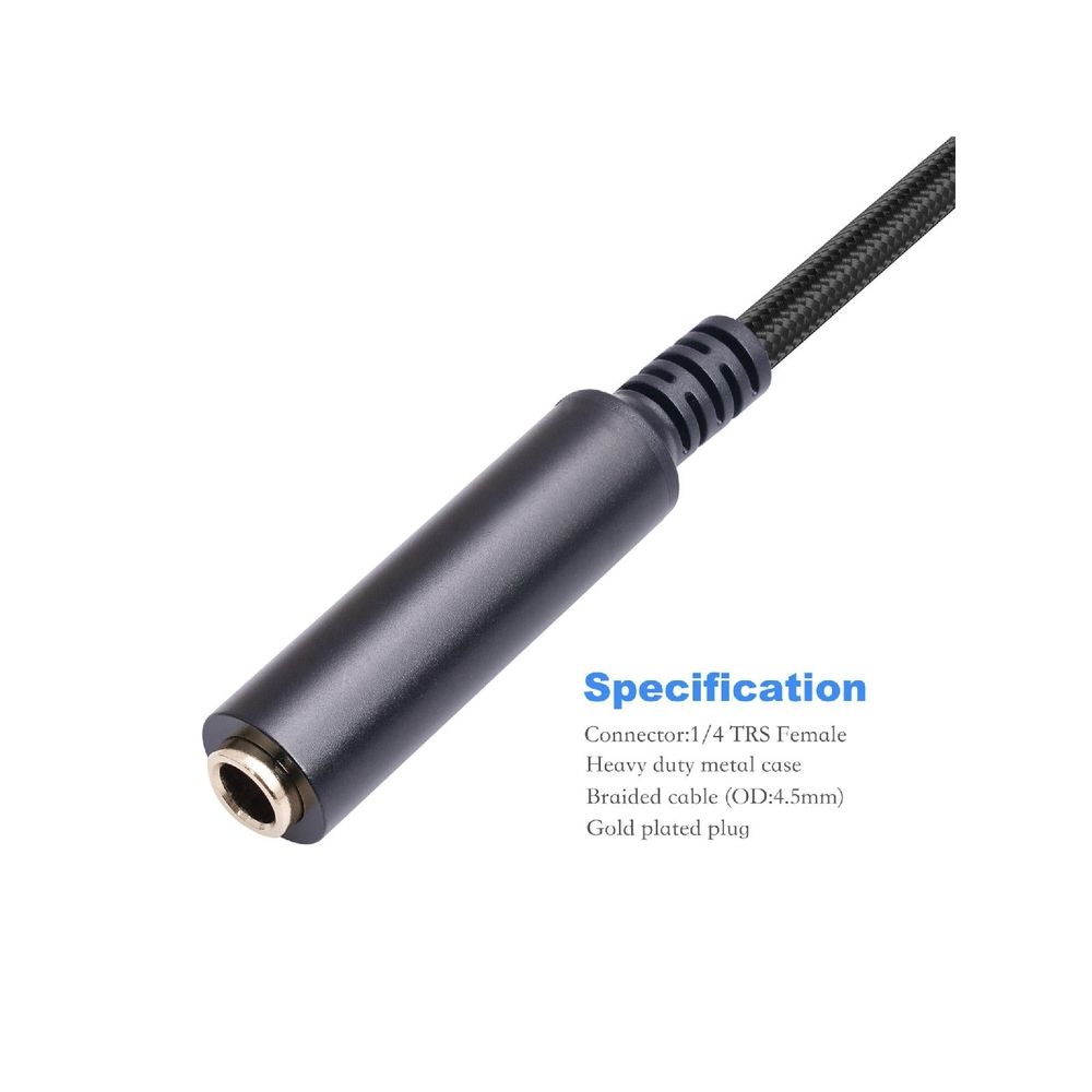 6.35mm Female to XLR Male Microphone Audio Adapter Cable 1/4" TRS to XLR Extension Converter Cord for Speaker Guitar