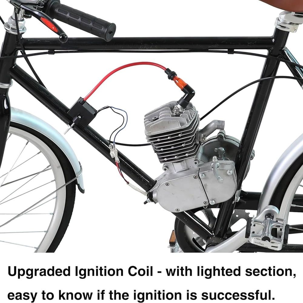 Motorized Bike CDI Ignition Coil + Kit for 2 Stroke 49cc 50cc 66cc 80cc 100cc Engine Gas Bicycle Parts