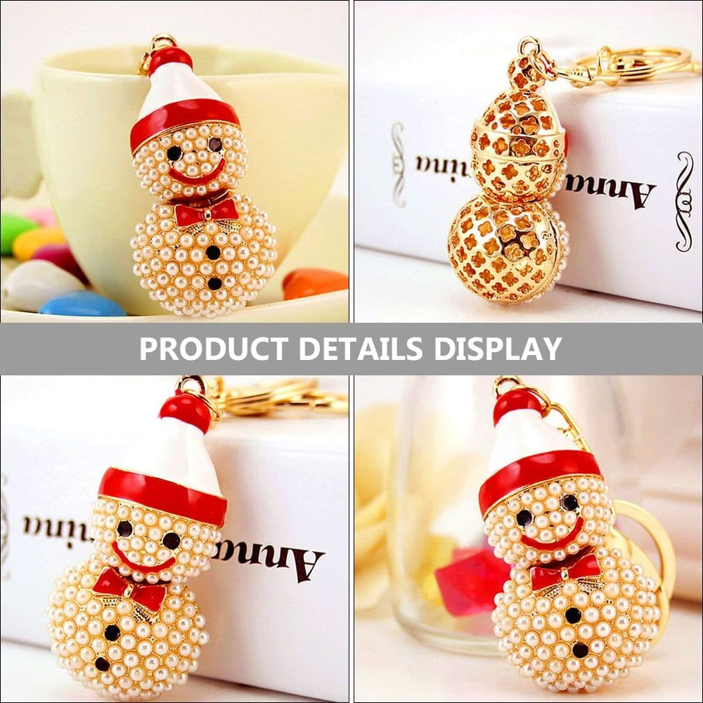 Vintage Snowman Keychain Pendant, 1 Pack Cute Winter Key Charm for Men, Women, and Kids Accessories